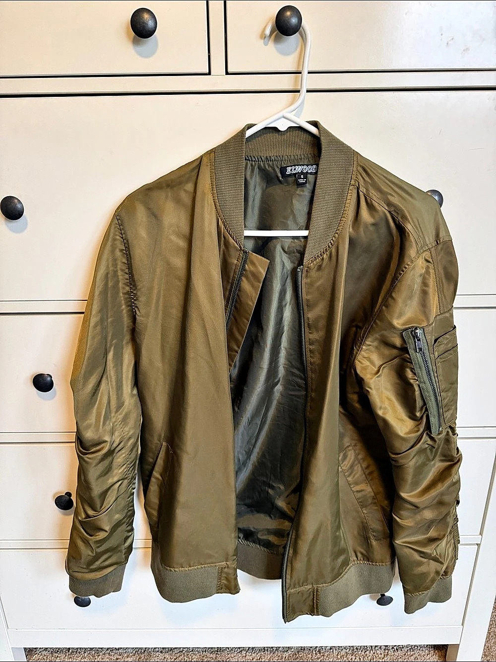 Elwood Men's Olive Bomber Jacket Small